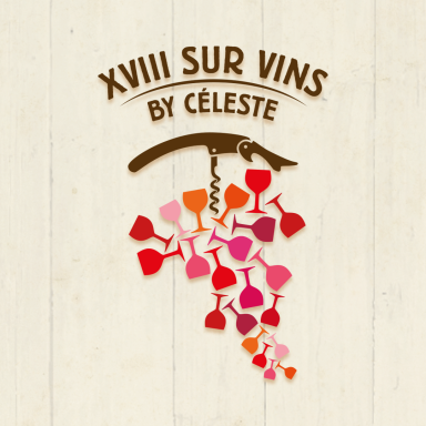 Logo pour un bar à vins et tapas, dessin réalisé il y a longtemps, grappe de verres colorés, limonadier